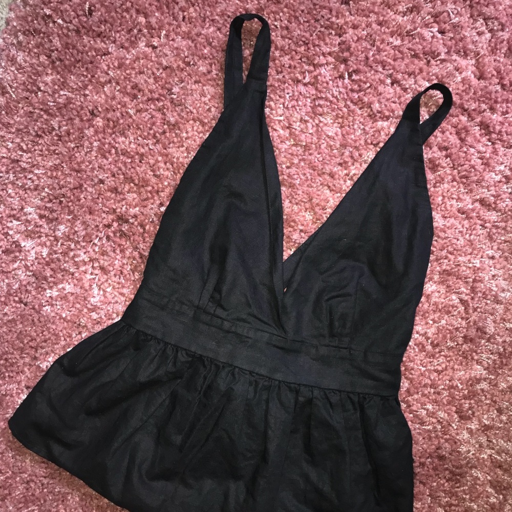 NWT! Free People Black Flared Top